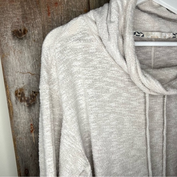 Prana Frieda Slub Knit Funnel Neck Pullover Tunic Sweater Oatmeal Medium - Picture 6 of 15